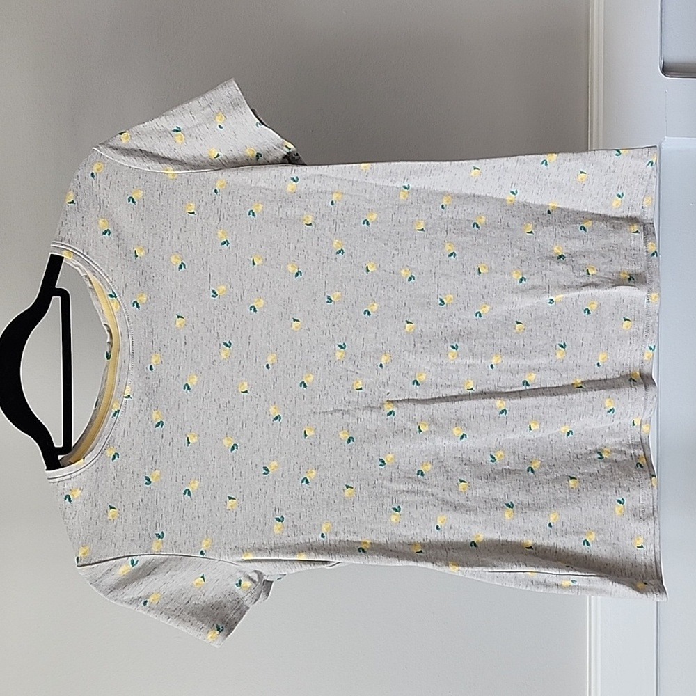 Croft & Barrow classic Tee, lemon pattern, size S